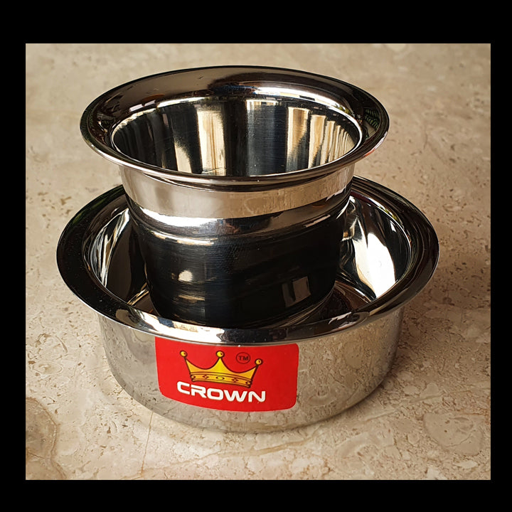 CROWN STEEL/BRASS DABRA CUP & SAUCER